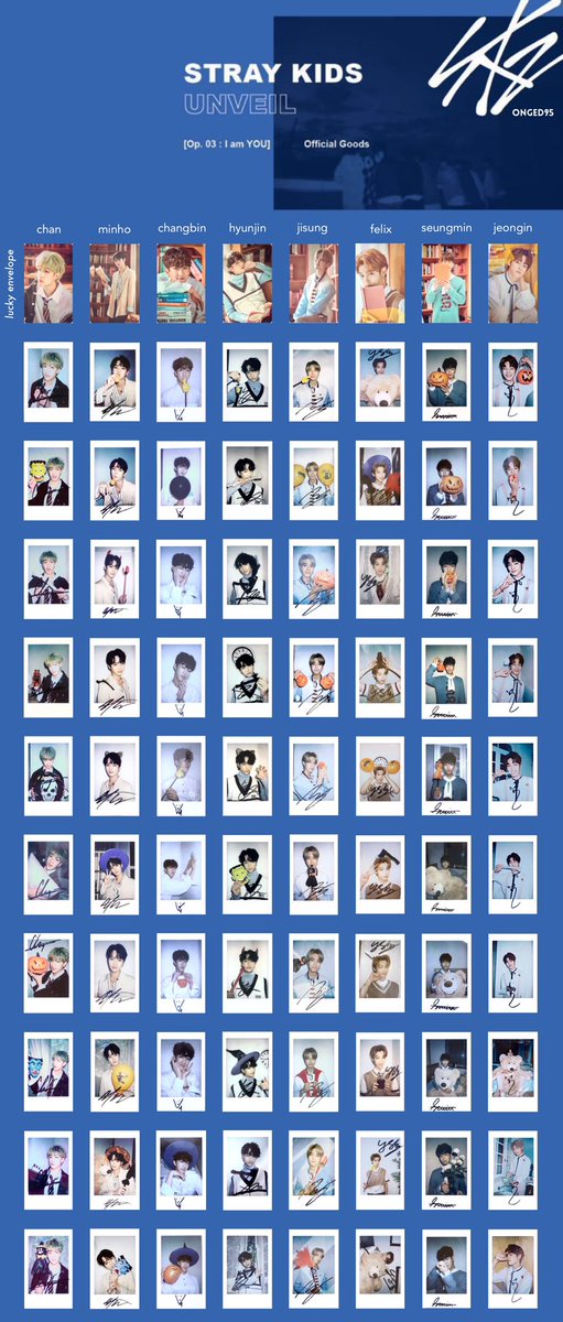 Stray Kids [Unveil Op. 03 : I am YOU] photocard & polaroid list