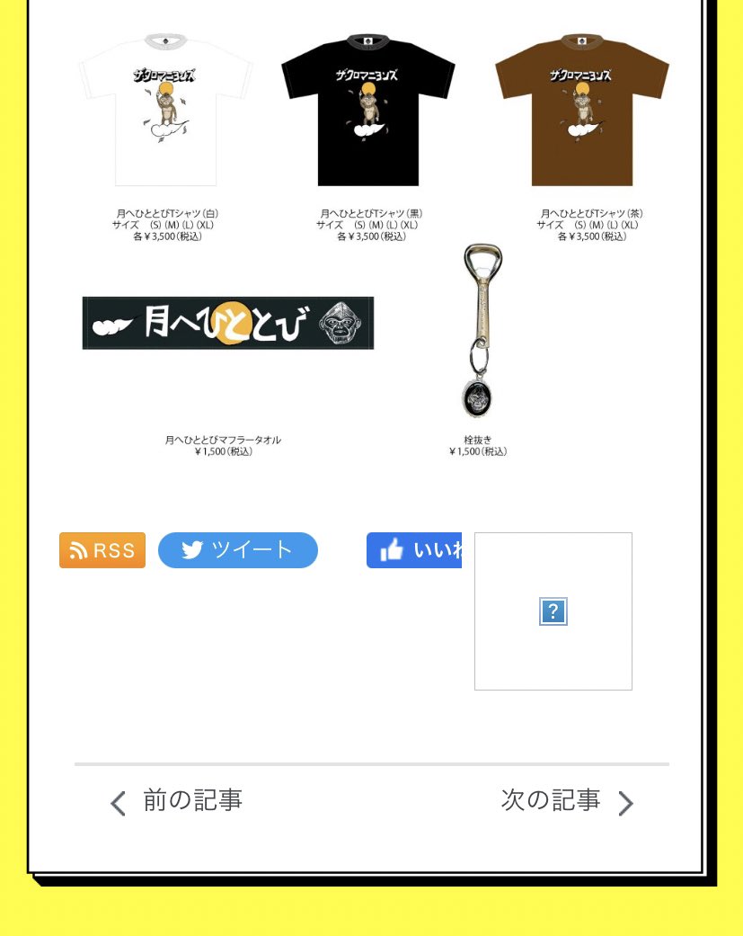 🐵 🙈 🙉 🙊 ザ・クロマニヨンズ ツアー 月へひととび ツアーグッズ