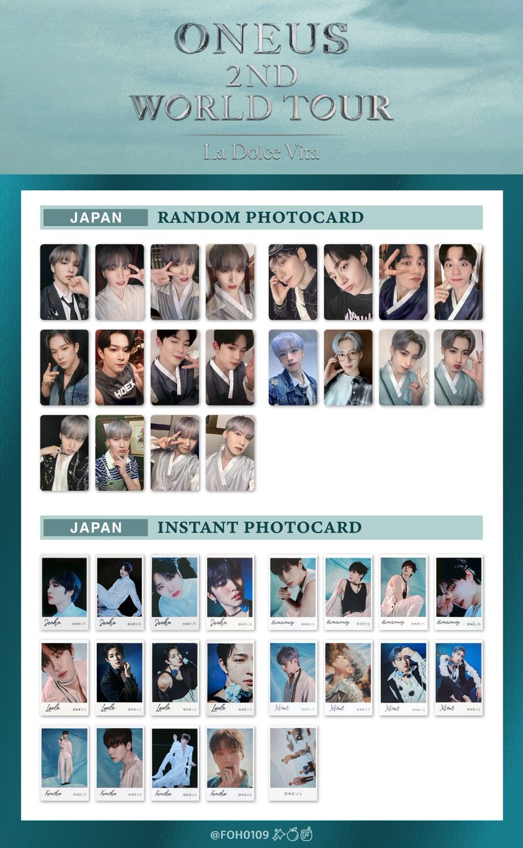 ONEUS 2nd World Tour - La Dolce Vita Photocard Template ONEUS