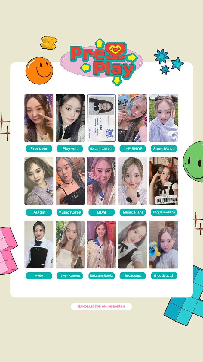 NiziU ニジュー Press Play OT9🎮Photocard Wishlist / Template