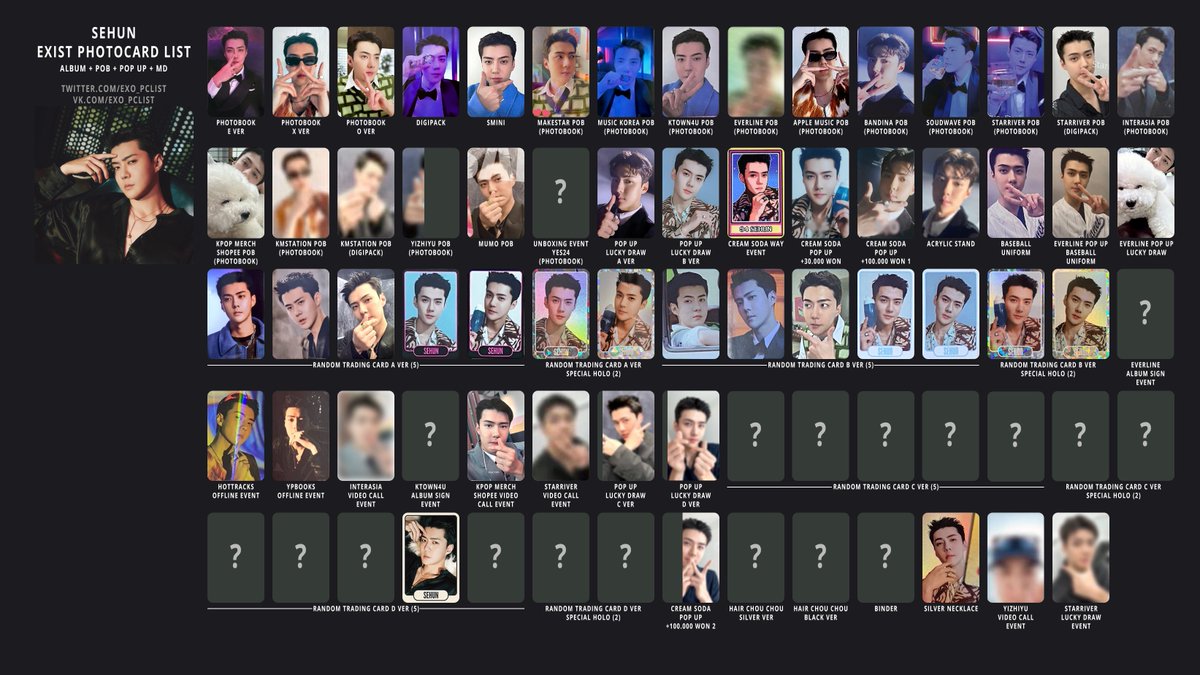 EXO Sehun #EXIST photocards updated #엑소 #엑소포카 #Sehun