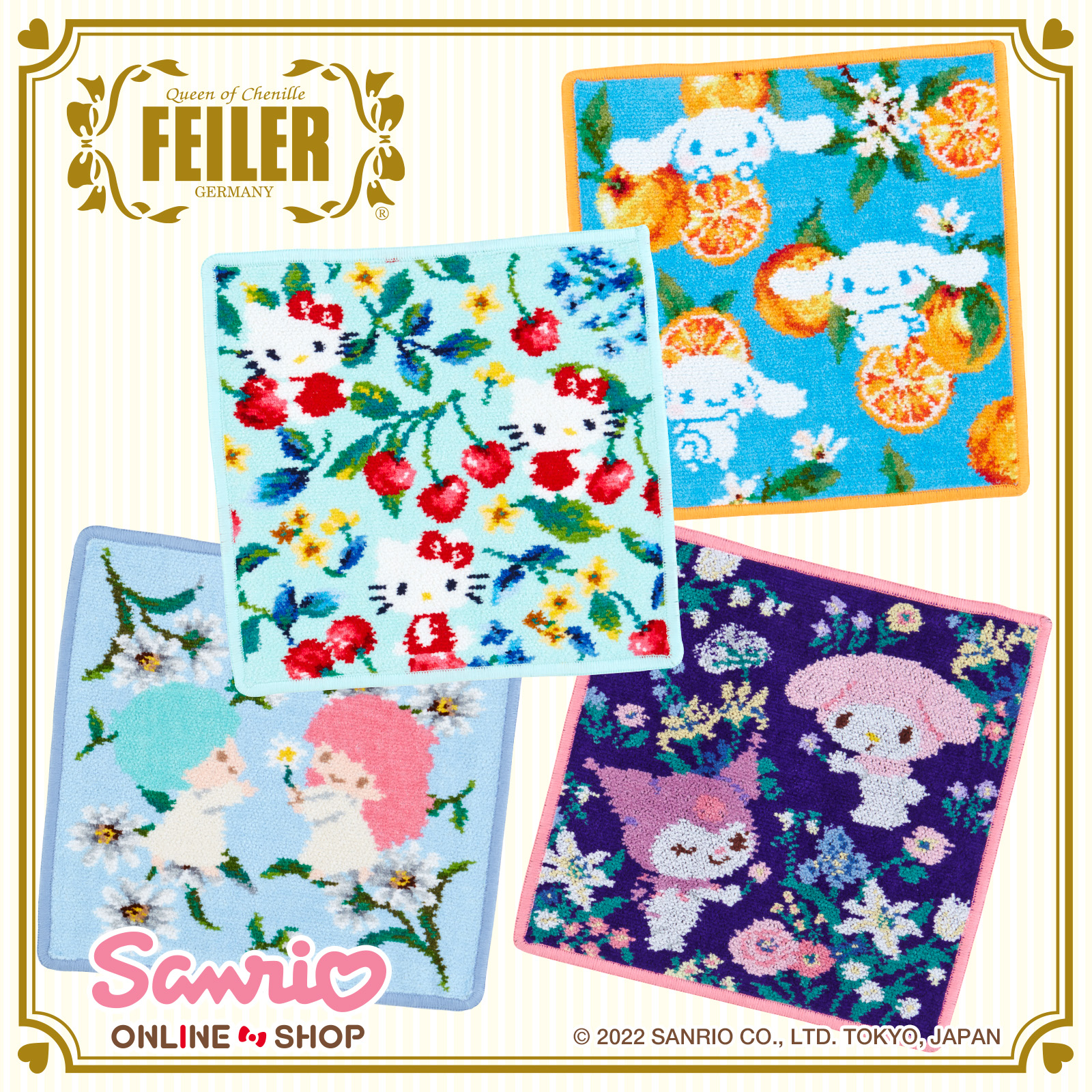 フェイラ－ サンリオハンカチ4枚セットFEILER Sanrio サンリオコラボ