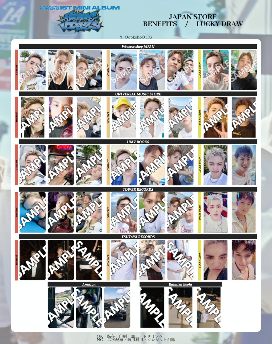 S.COUPS X MINGYU 1st Mini Album ' HYPE VIBES ' - - PHOTO CARD LIST