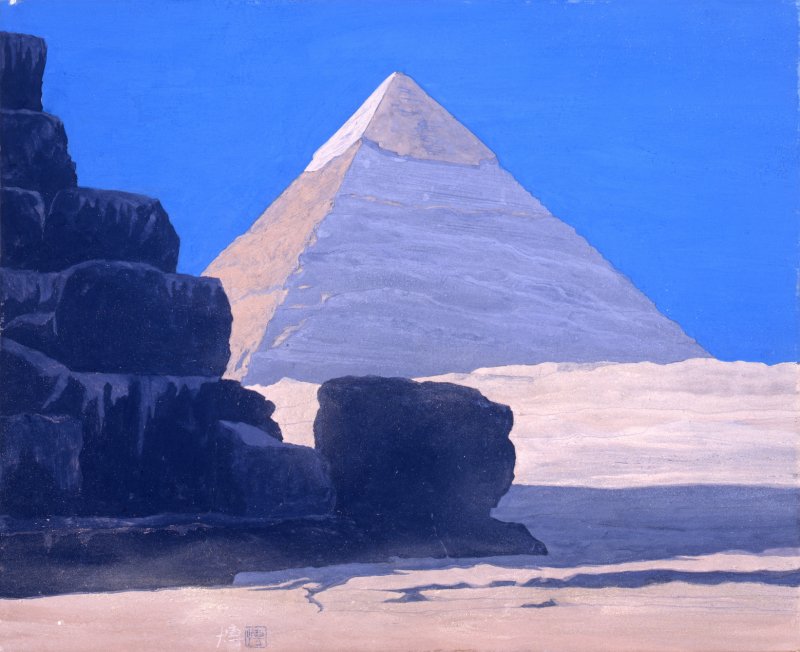 日本画聖地巡礼2025展 エジプト編 千住博《ピラミッド「遺跡」》(#山種