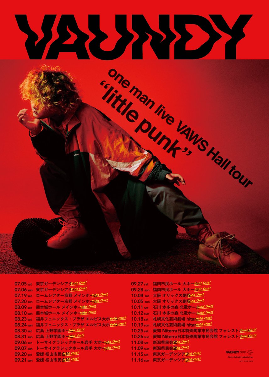🚩2025年7月5日より開催!! 全国13都市28公演ホールツアー #Vaundy one