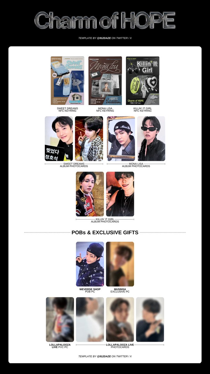 BTS J-HOPE SOLO ALBUM SINGLES CD KEYRING PC PHOTOCARD WISHLIST WL