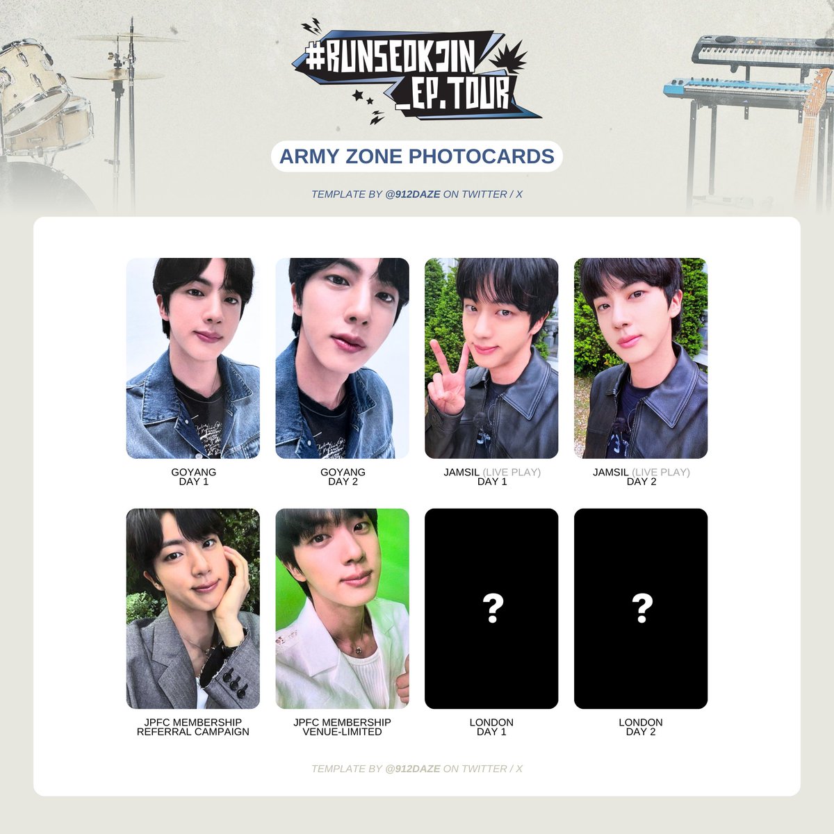 BTS JIN SEOKJIN ALBUM PC PHOTOCARD WL WISHLIST TEMPLATE