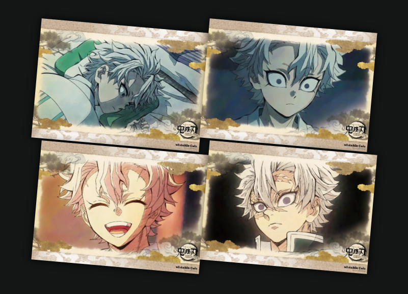 不死川実弥 鬼滅の刃 刀鍛冶の里編 絵巻カフェ 箔押しランダム缶バッジ