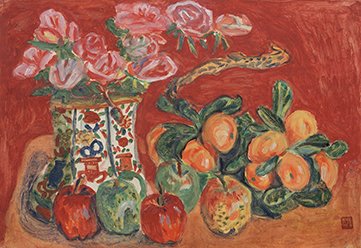 梅原龍三郎 ばら 油彩画 特価！ 梅原龍三郎作 肉筆油彩画「薔薇」 特価！