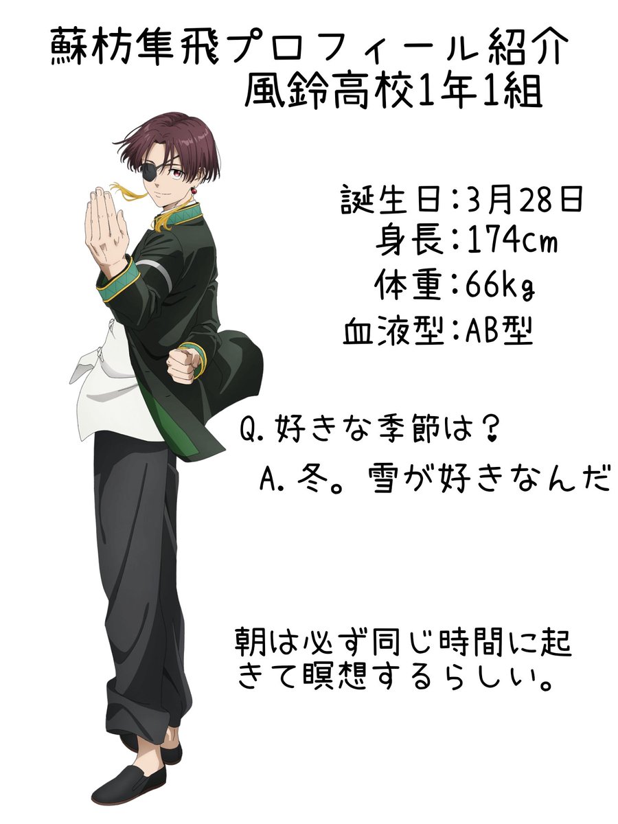 蘇枋隼飛のプロフィール画像を作りました！ #WINDBREAKER #ウィンブレ