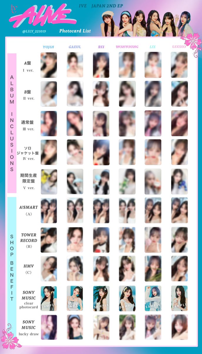 ALIVE】 ⚠️訂正⚠️ IVE JAPAN 2ND EP 全員 封入&特典 トレカ一覧