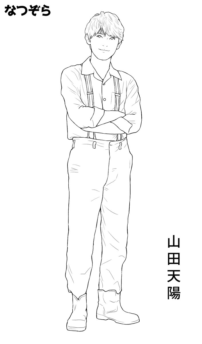 アクスタの画像を眺めていたら線で描き起こしてみたくなって勝手に