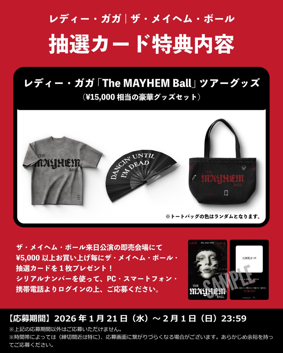 🎟️‼️ 抽選特典 決定‼️🎟️／ #レディー・ガガ ワールドツアー