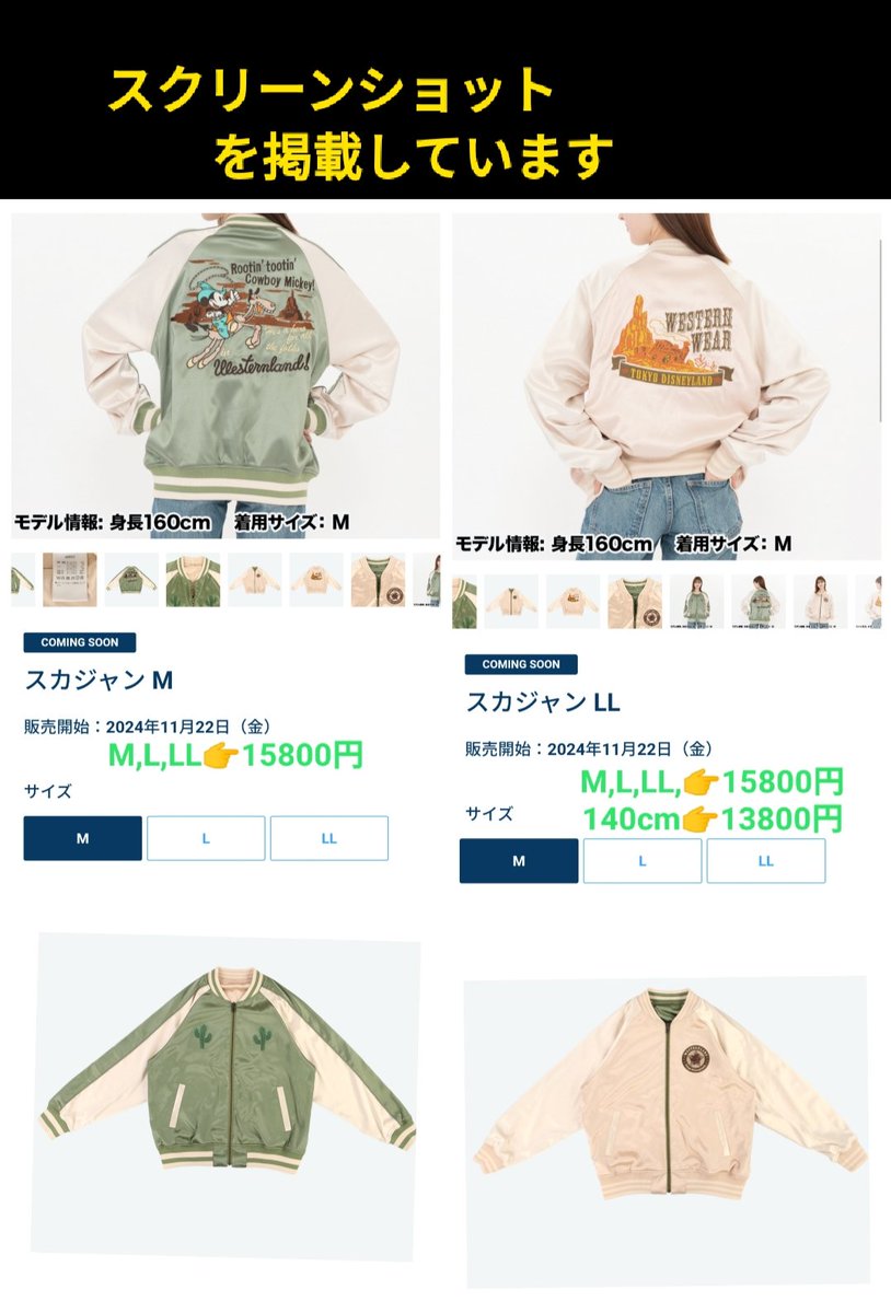 スカジャン 〉11月22日発売 リバーシブル 東京ディズニーランド（陸