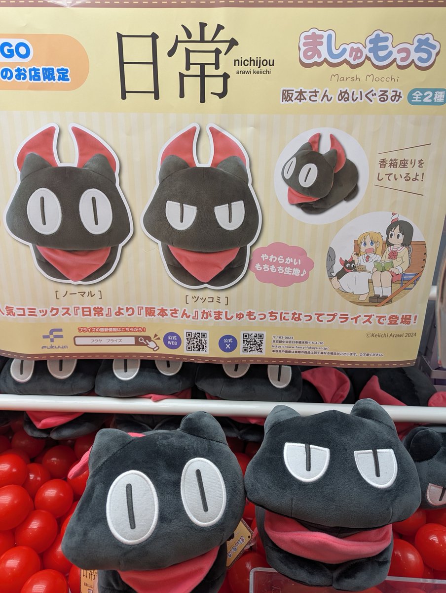 プライズ情報】 もちもちの手触り🐱✨ ◇『日常』 ましゅもっち 坂本