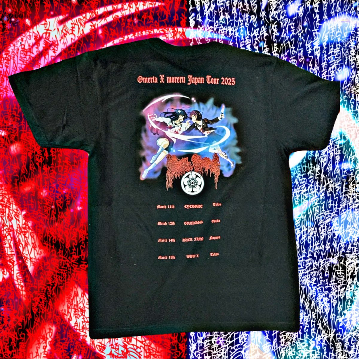 □□□ 𝖙𝖔𝖚𝖗 𝖒𝖊𝖗𝖈𝖍 □□□□ ✞ 闇の軽音楽 ロンT (赤/青