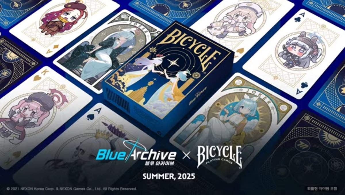 グッズ情報(韓国)】 トランプ BICYCLE×ブルーアーカイブ コラボ決定