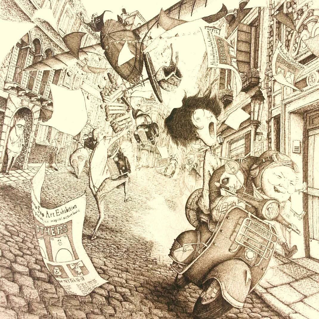 12年前に描いた絵のデータがヒョッコリ出てきた。 原画は大吉先生の家