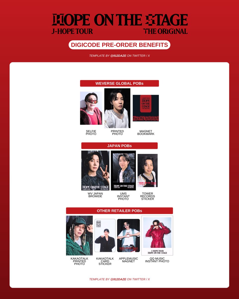 BTS J-HOPE HOBI HOTS HOS TOUR PC PHOTOCARD DIGITAL CODE DIGICODE
