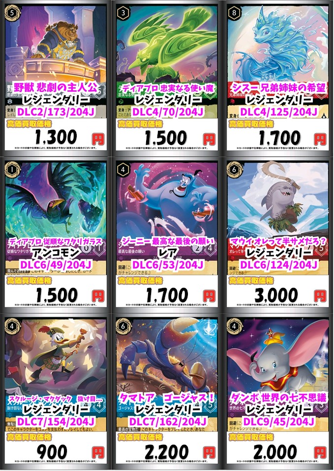 ロルカナ 買取情報】 🔽買取強化一覧はこちら🔽 🔹ダンボ 世界の七