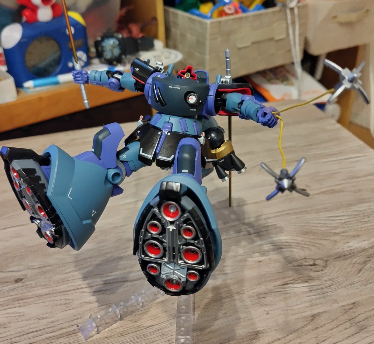 最新の作品です。 HG リックドム(GQ)。全塗装。艶消光沢。 Xのポストで