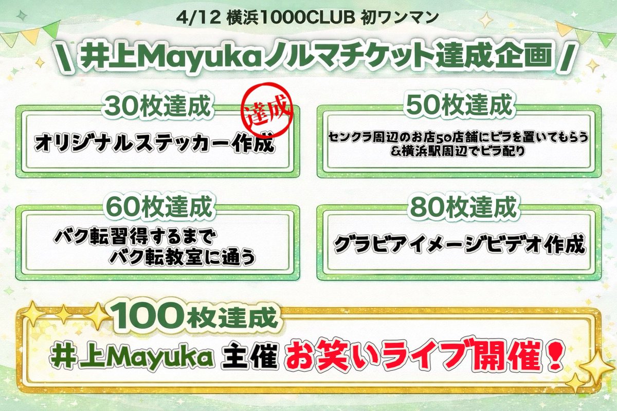 4/12 ミニワチャ初ワンマン ＠横浜1000CLUB】 ◇オンライン購入の場合