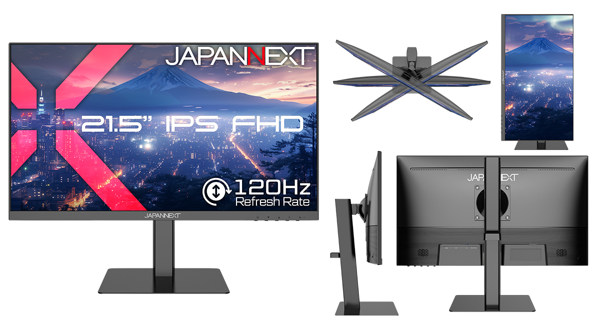 JAPANNEXT、120HzやUSB-C給電対応の21.5型モニター。27型WQHDも - PC Watch