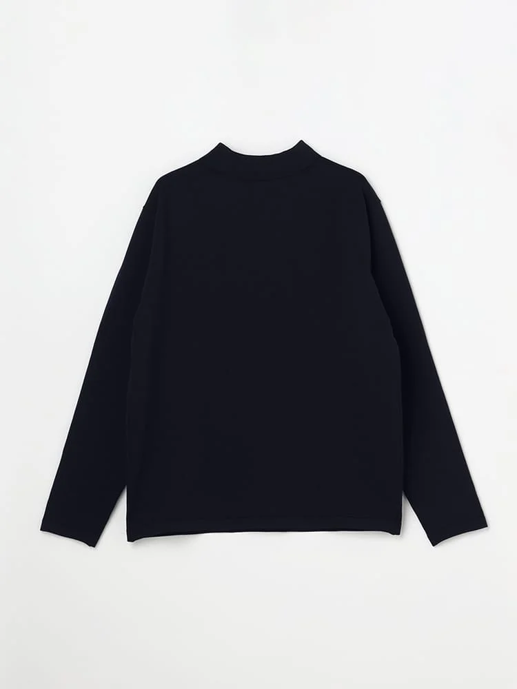 ブラック 長袖ニットポロ ブラック/グレー/ネイビー | P.S.FA公式通販