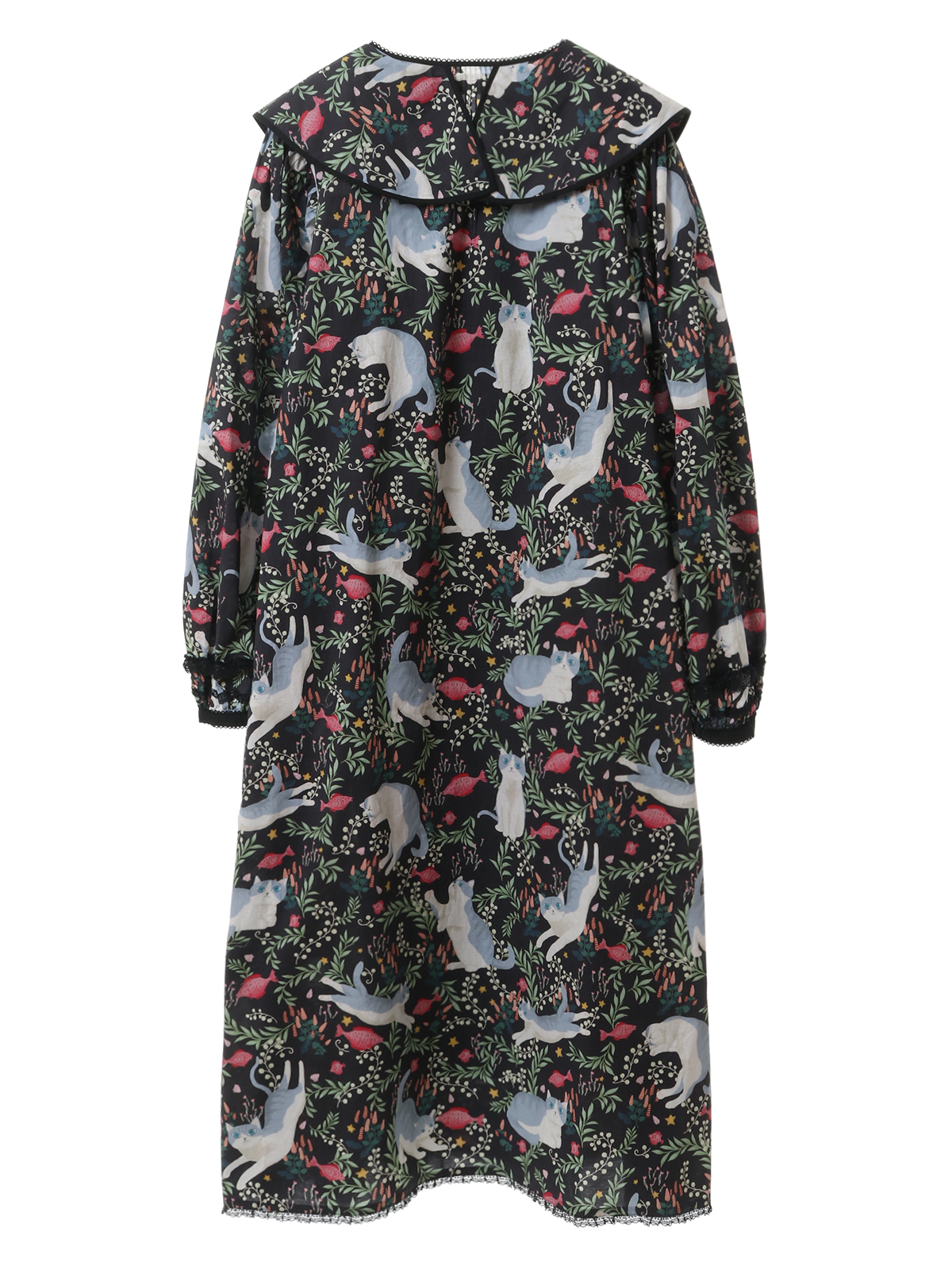 シーキャットプリントビッグカラーワンピース｜ピンクハウス