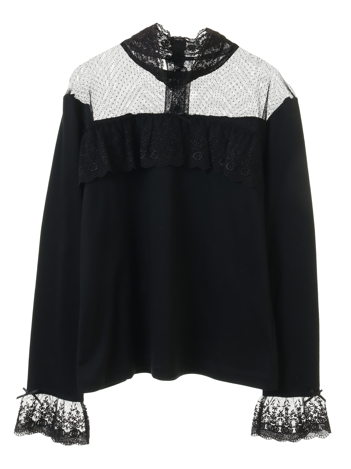 ドットチュール×オリジナルローズチュールレース使いカットソー