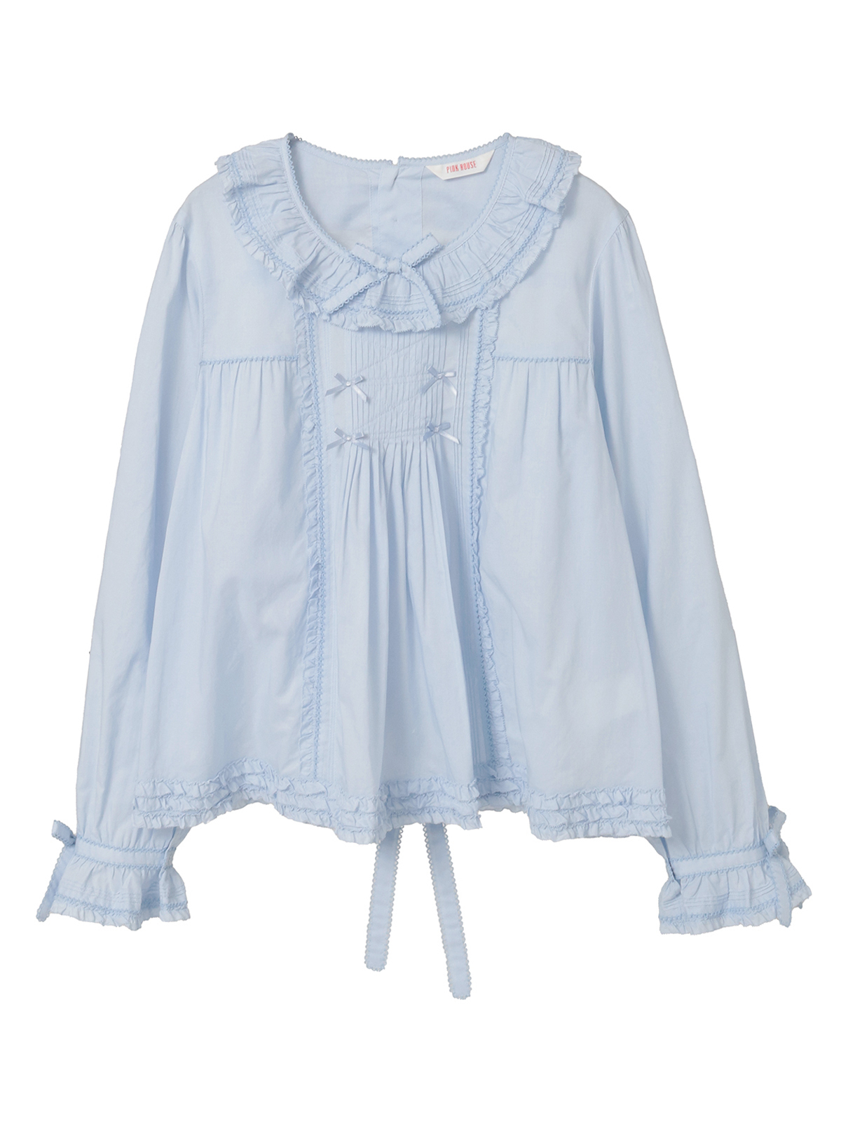 ピンクハウス 新品ローンレースブラウス ラベンダーブルー セール