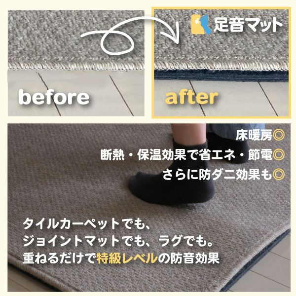 足音マット 厚さ7mm 50cm×100cm 10枚セット | 防音専門ピアリビング