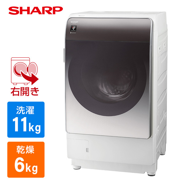 SHARP ES-X11B-SR クリスタルシルバー [ドラム式洗濯乾燥機(洗濯11.0kg