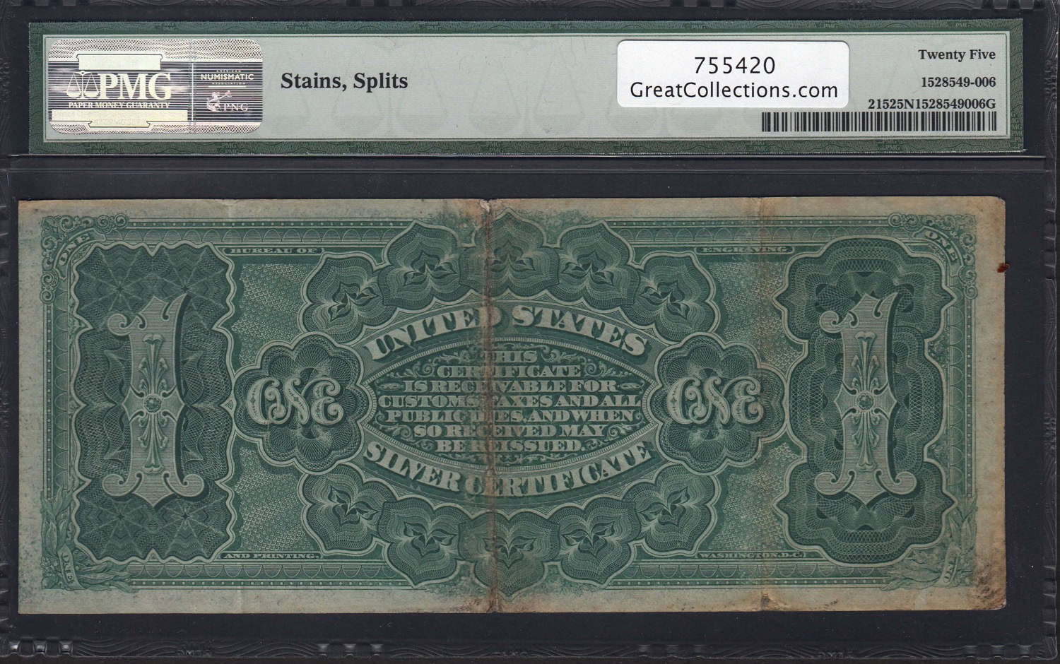 Fr. 215 1886 $1 Silver Certificate Note Rosecrans / Jordan PMG