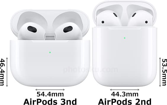 AirPodsの「第3世代」と「第2世代」の違い - フォトスク