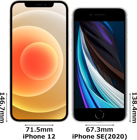 iPhone 12」と「iPhone SE (第2世代)」の違い - フォトスク