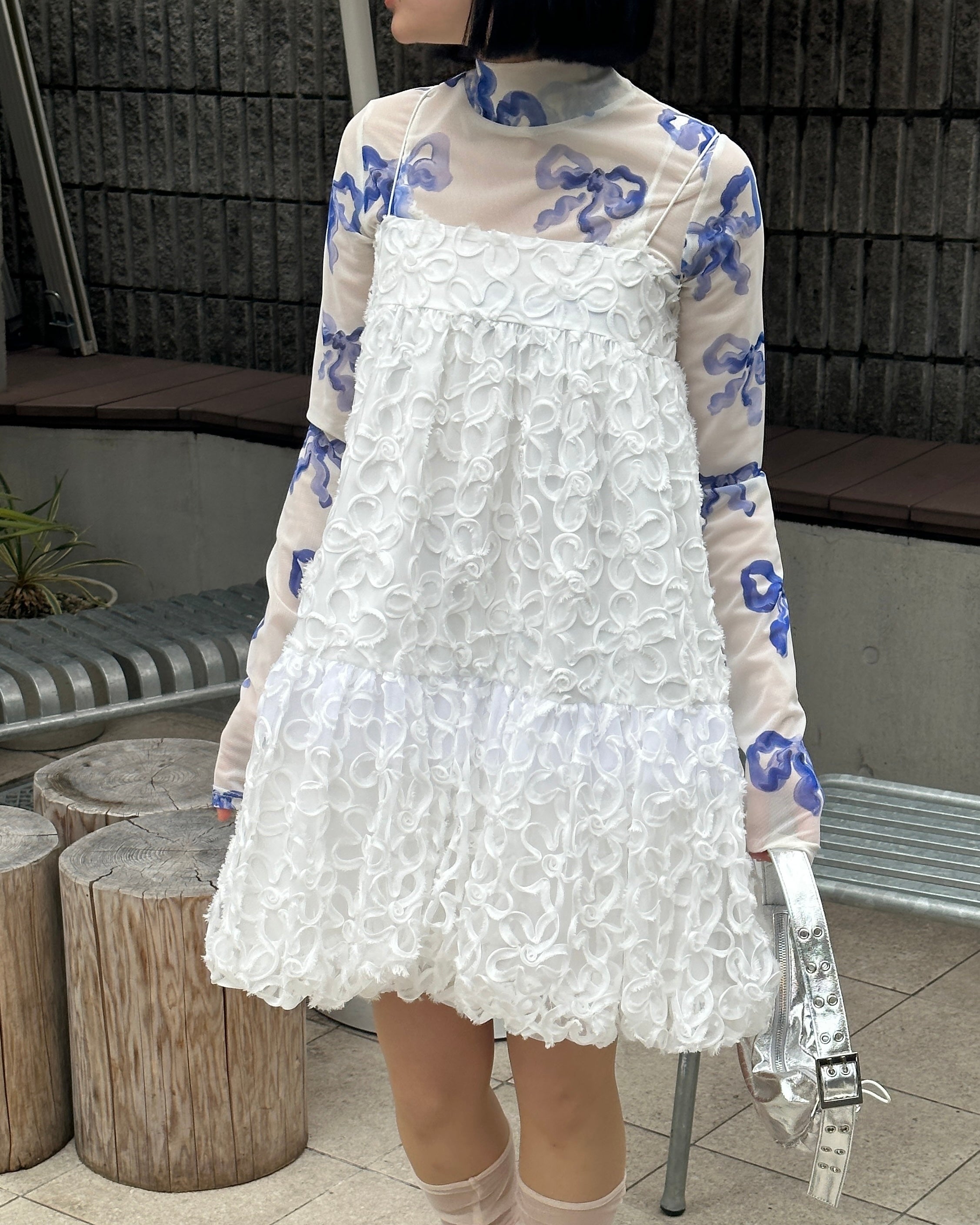 Flower tulle balloon tunic