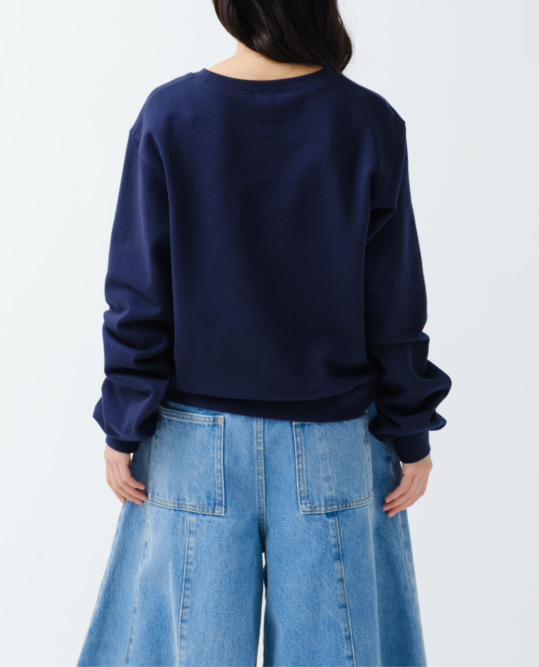 Flower cross-stitch print sweatshirt