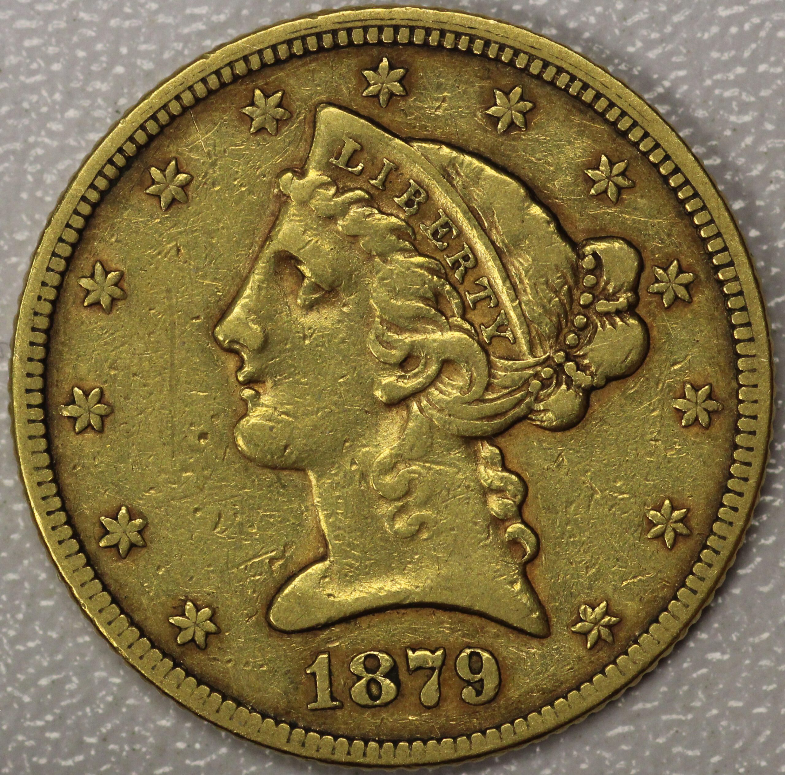 1879 $5 Liberty Head Gold Half Eagle VF – Portsmouth Coin