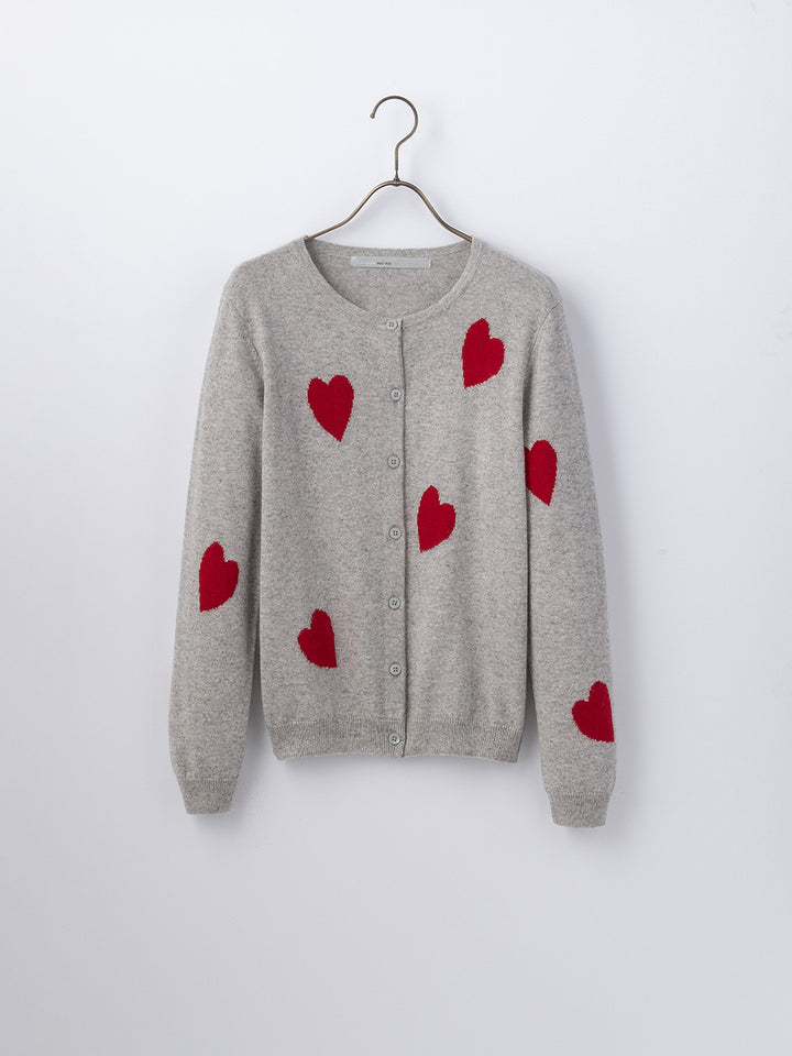 platinum-mei-mei】シルクカシミヤピュアハートカーディガン