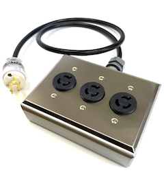 200V用シールド超越重鉄タップ3個口（L6-15規格） 1.5m 電源ケーブル