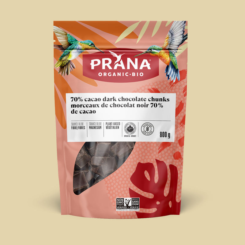 Organic dark 70% cacao Chocolate chunks – Prana Foods