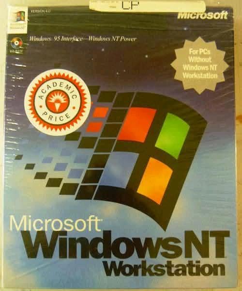 Here is an old copy of MIcrosoft Windows NT 4.0 Workstation still
