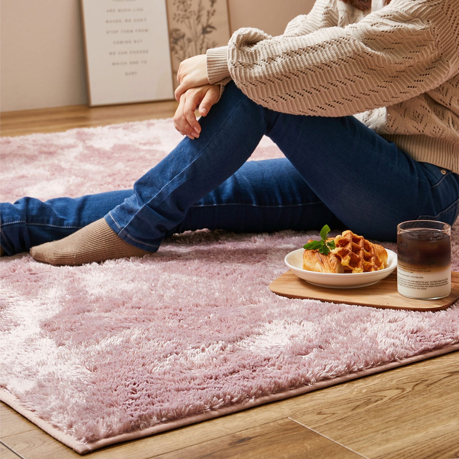 洗濯機で洗える シャギーラグ【130×190cm/190×190cm/190×240cm/230