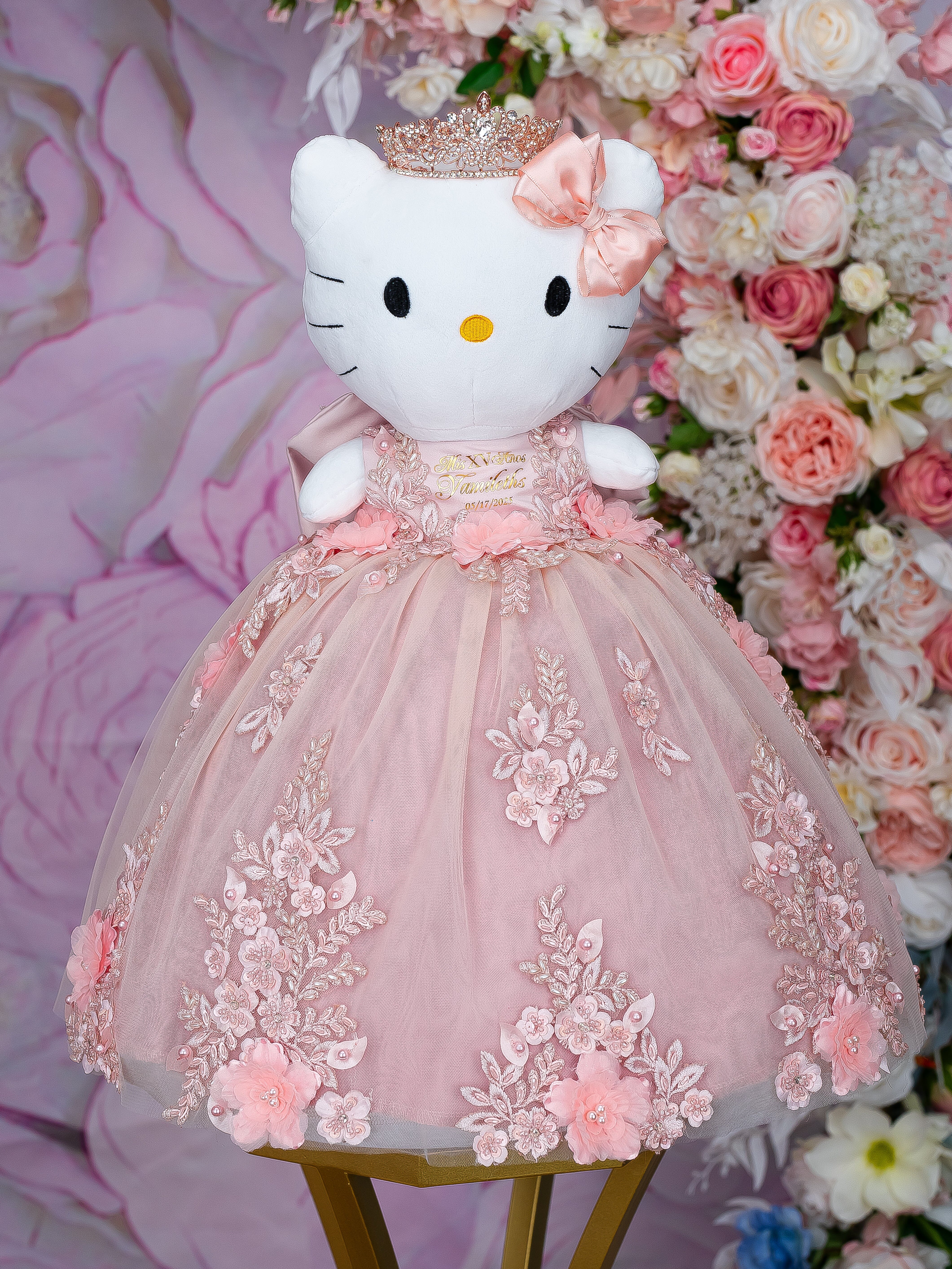 Rose Gold Quinceañera Hello Kitty Doll | Sweet 16 La Ultima Muneca