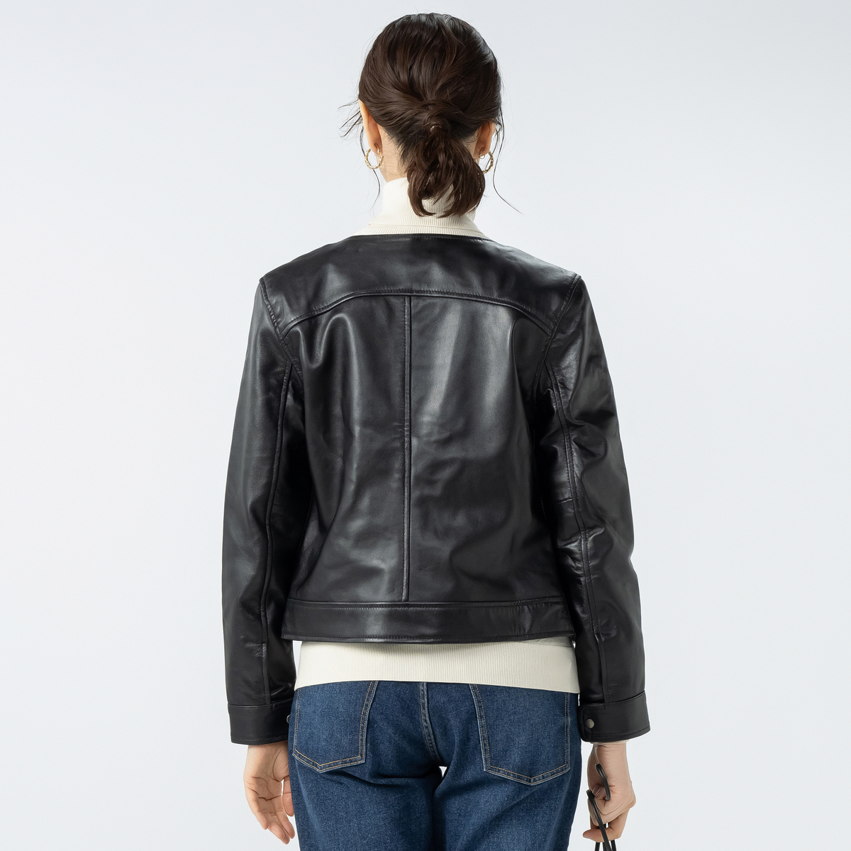 LEATHER Edition シープレザーノーカラーライダース LEATHER Edition