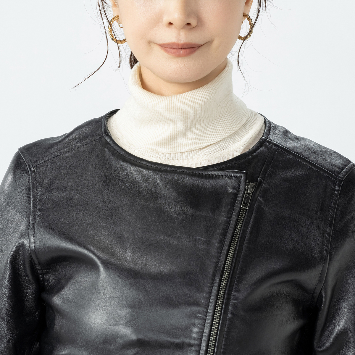 LEATHER Edition シープレザーノーカラーライダース LEATHER Edition