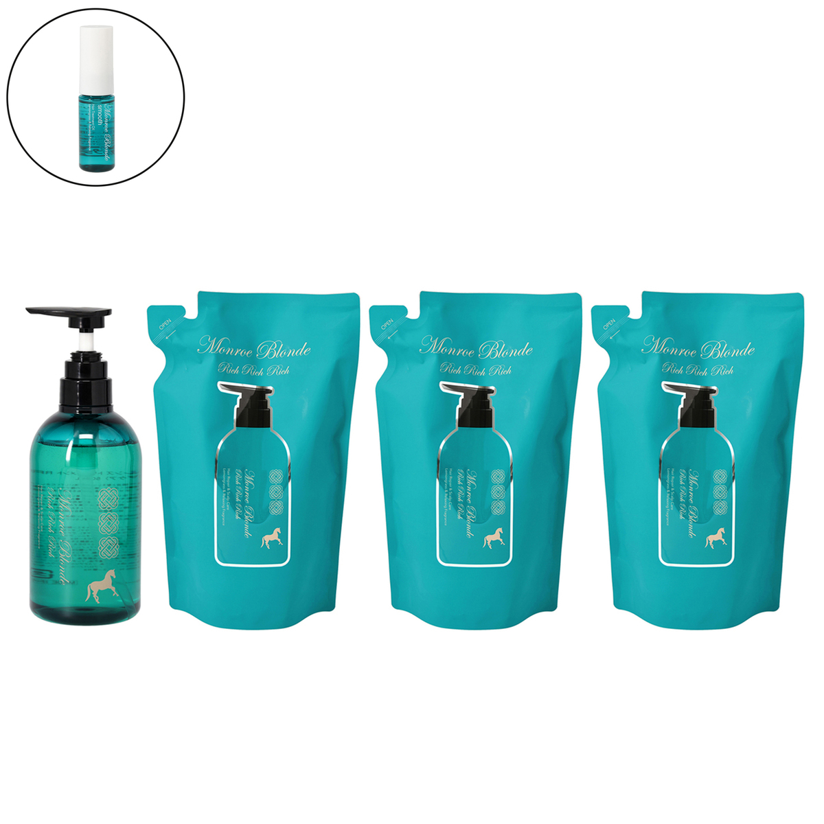 モンローブロンドR馬プラセンタCトリートメントRRR4本オイル付 エビス