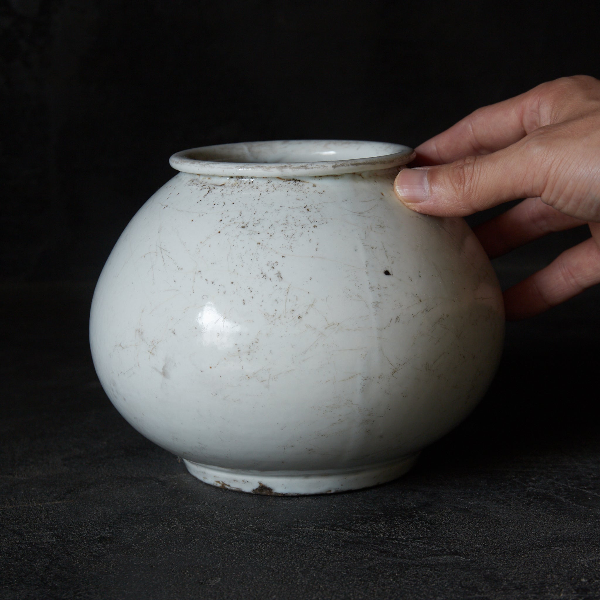 李朝 白磁丸壺（1392–1897CE） | 入蘆花（ロカニイル）