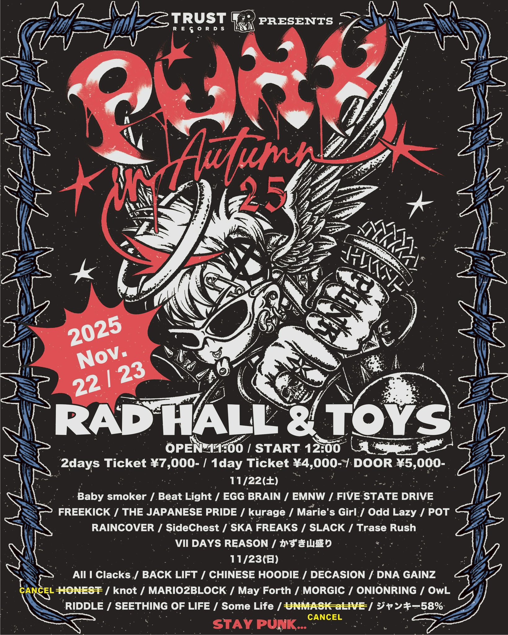 TRUST RECORDS presents PUNK IN AUTUMN 2025 - 名古屋RAD HALL